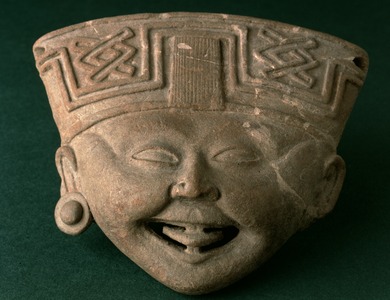 Laughing Head, Totonac, AD 500-900 (terracotta)