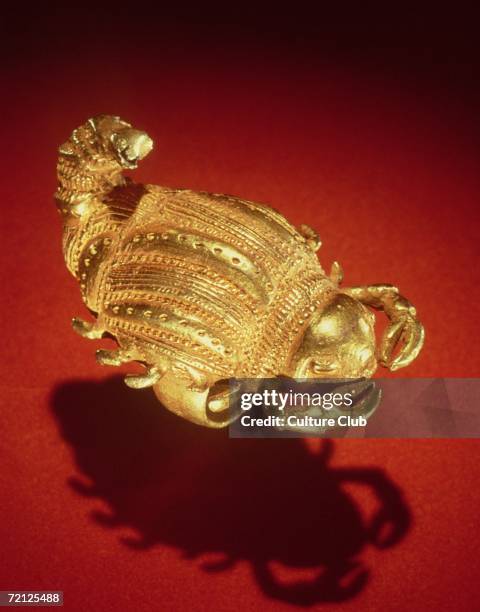 Asante scorpion ring, from Ghana (gold) (Photo by Art Images via Getty Images)