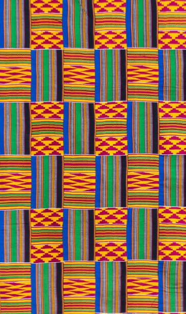 Kente cloth, the garment worn by Akans and Ashanti kingdom, texture